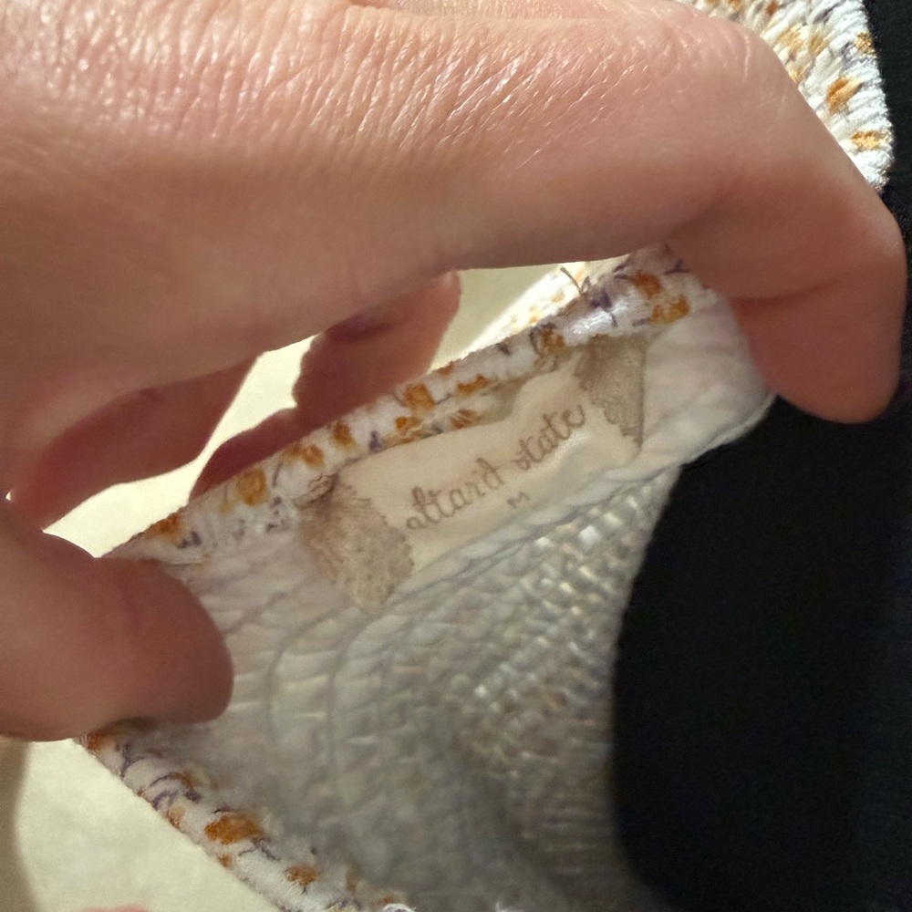 Altar'd State Cream Mini Dress with Mustard Floral Print - Picture 3 of 4